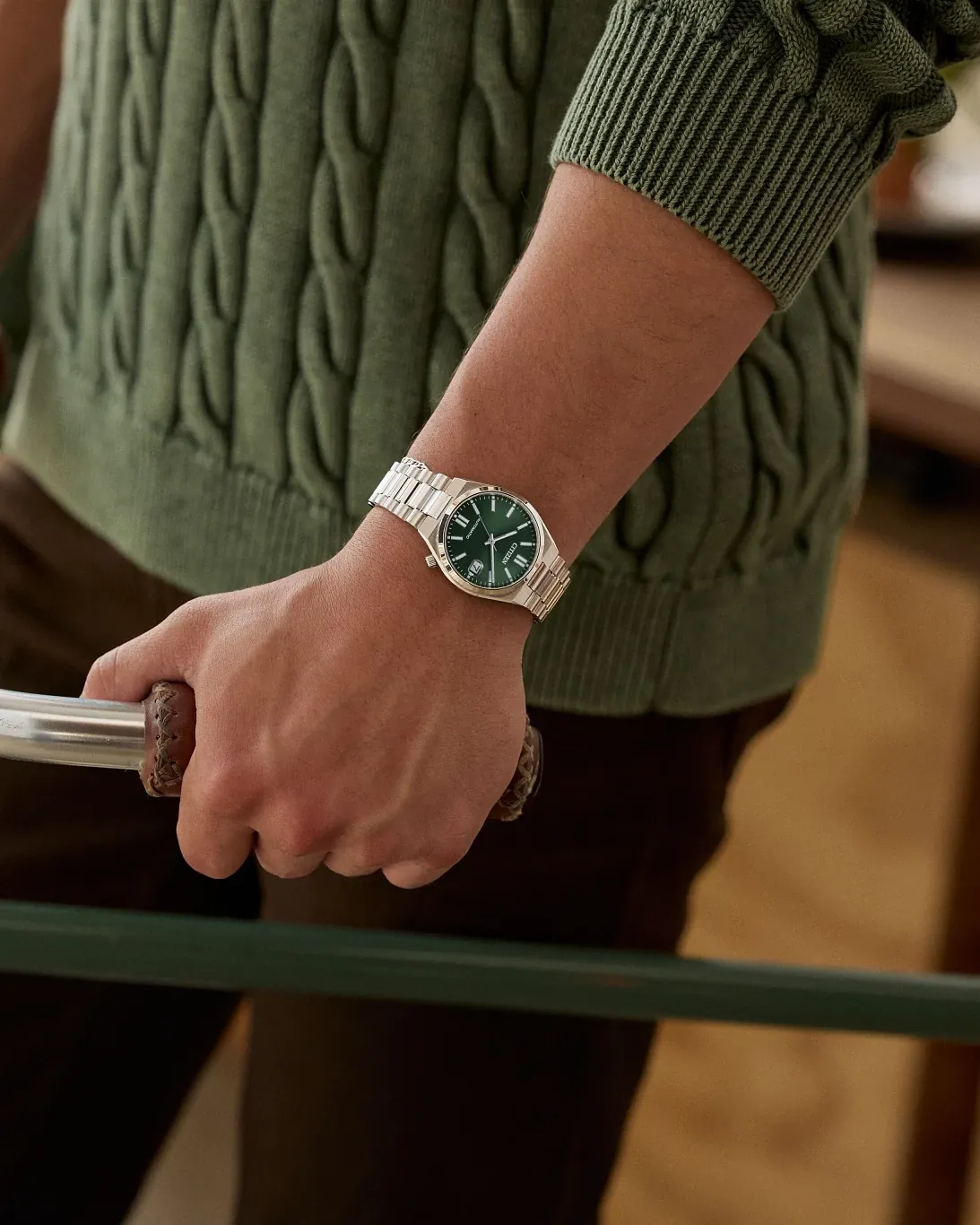 CITIZEN TSUYOSA 37mm NJ0200-50X　グリーン文字盤 TSUYOSA 37mm Green Dial Stainless Steel Bracelet NJ0200-50X | CITIZEN